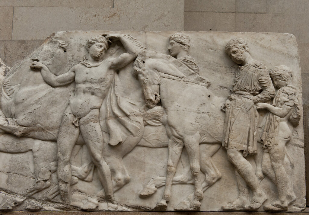 Панафинейская процессия в честь Афины. Изображение на ионическом фризе Парфенона. V в. до н.э.