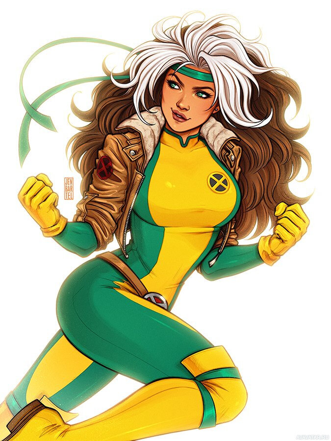 Шельма (также встречается перевод Роуг, настоящее имя — Анна-Мари Рэйвен, англ. Rogue, Anna Marie Raven; во вселенной Ultimate Marvel — Мэриан Карлайл,англ. Marian Carlyle) — супергерой, является постоянным членом Людей-Икс. Она присутствует во многих анимационных сериалах и видеоиграх о Людях-Икс, а также в кинотрилогии «Люди Икс», в которой её роль исполнила актриса Анна ПакуинИстория Шельмы начинается в Калдекотте, вымышленном округе штата Миссисипи. Её родители, Оуэн и Присцилла, поженившись ещё молодыми, жили в хиппи-коммуне, где она и родилась[3]. Хотя этот брак и не был надёжным, Присцилла и её младшая сестра Керри любили маленькую Анну-Мари. 
Члены коммуны интересовались мистицизмом американских индейцев. Они убедили одного из шаманов помочь им найти мистическое место под названием «Далёкие Берега», где, как они считали, сбудутся все их мечты. В ходе ритуала, в котором участвовали родители Шельмы, Присцилла исчезла, и Оуэн отдал Анну-Мари на воспитание Керри. Та, опечаленная утратой сестры, была строгим и авторитарным воспитателем. Анна-Мари росла непокорным ребёнком и была в плохих отношениях со своим отцом. В какой-то момент, по не ясным до конца причинам, она убежала из дома, будучи ещё совсем юной, взяв себе псевдоним «Шельма» (англ. «Rogue» — изгой).

Шельма знакомится с парнем по имени Коди Роббинс. Во время флирта, Коди целует Шельму, и в этот момент её скрытые способности мутанта к поглощению чужой жизненной энергии впервые дают о себе знать. Этот случай травмирует Шельму, заполоняя её разум воспоминаниями и мыслями Коди, а сам Коди впадает в кому, из которой ему так и не удаётся выйти[4]. Осознав, что лишена возможности безопасно прикасаться к другим людям, Шельма начинает носить больше одежды, чтобы в дальнейшем предотвратить нежелательные прикосновения.

Вскоре после этого девушку находит и удочеряет Мистик, нашедшей её по совету своей лучшей подруги-мутанта Судьбы[4]. С течением времени Мистик удаётся преобразовать её одиночество, отчаяние и зависть к остальным в гнев и завербовать её в Братство Мутантов.После того, как проявляется мутация Шельмы, Мистик начинает принуждать девушку к принятию участия в компаниях и терактах Братства Мутантов. Поначалу Шельма отказывается, желая жить обычной жизнью, но после случая с Коди, осмелившегося неожиданно её поцеловать, она бросает попытки жить нормально и начинает участвовать в планах Мистик[5]. 
Шельма и Мистик какое-то время общаются с мутантом по имени Слепое Пятно (Blindspot), способность которой — вычёркивать события из памяти других людей — каким-то образом противодействует мутации Шельмы, что позволяет им безвредно прикасаться друг к другу[6]. Слепое Пятно и Шельма становятся близкими друзьями. Когда Мистик решает разорвать профессиональные отношения со Слепым Пятном, та стирает память Мистик и Шельмы[7].

Мисс Марвел
Когда в Братстве Мутантов дебютирует новый отряд Мистик — Пиро, Пузырь и Лавина, — Судьба советует ей держать Шельму подальше от участия в деятельности Братства. Этот совет становится весьма полезным, когда некоторые из членов нового Братства — включая саму Судьбу — попадают под арест и заключаются под стражу в тюрьме. Далее во временной линии комикса встречается противоречие:

В Avengers Annual № 10, в котором Шельма сначала появляется как часть плана Мистик по освобождению Судьбы и других членов Братства, Шельма атакует и поглощает силу Кэрол Денверс (тогда Мисс Марвел была в отставке и жила в Сан-Франциско) для того, чтобы использовать её способности при освобождении своих союзников[8].
Однако, в Marvel Super Heroes № 11 (вероятно, для того, чтобы показать действия Шельмы менее отрицательными) Судьба видит будущее, в котором Мисс Марвел угрожает безопасности Шельмы. Шельма случайно узнаёт об этом и решает разыскать Мисс Марвел, чтобы разобраться с ней самостоятельно.
Так или иначе, Шельма атакует Кэрол прямо на пороге её дома, когда та возвращается из магазина[9]. Она намеренно прикасается к ней и поглощает её силы и память. Вдруг что-то идёт не так. Шельма получает слишком много от Мисс Марвел, навсегда овладевая её способностями и памятью. Кэрол тут же впадает в глубокую кому. Внутри разума Шельмы, её собственная личность сталкивается с личностью Кэрол, из-за чего ей становится трудно различать свои мысли и воспоминания от чужих. Крича "Убирайся из моей головы!", Шельма сбрасывает тело Кэрол с моста «Золотые Ворота». Женщина-паук, оказавшаяся на месте событий, спасает её. В дальнейшем Кэрол удаётся в какой-то степени отправиться после произошедшего, частично восстановить память и продолжить жить дальше. С тех пор Шельма чувствует огромную вину из-за случившегося. Эти переживания преследует её и по сей день. Она не раз даёт знать, в том числе и самой Кэрол, что не хотела разрушать её жизнь, так как рассчитывала, что заимствование будет временным, как это происходит почти всегда