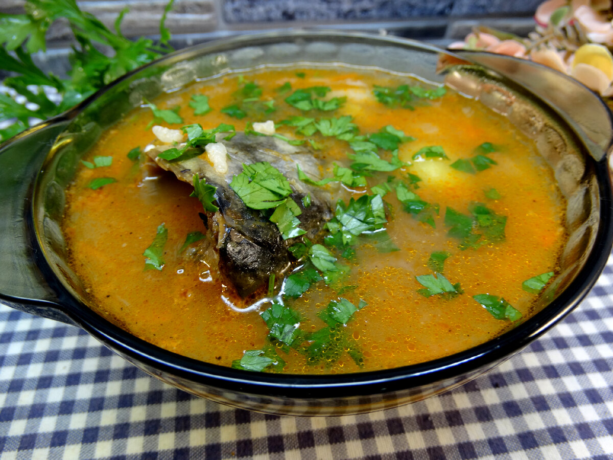 Рыбный суп из скумбрии свежемороженой