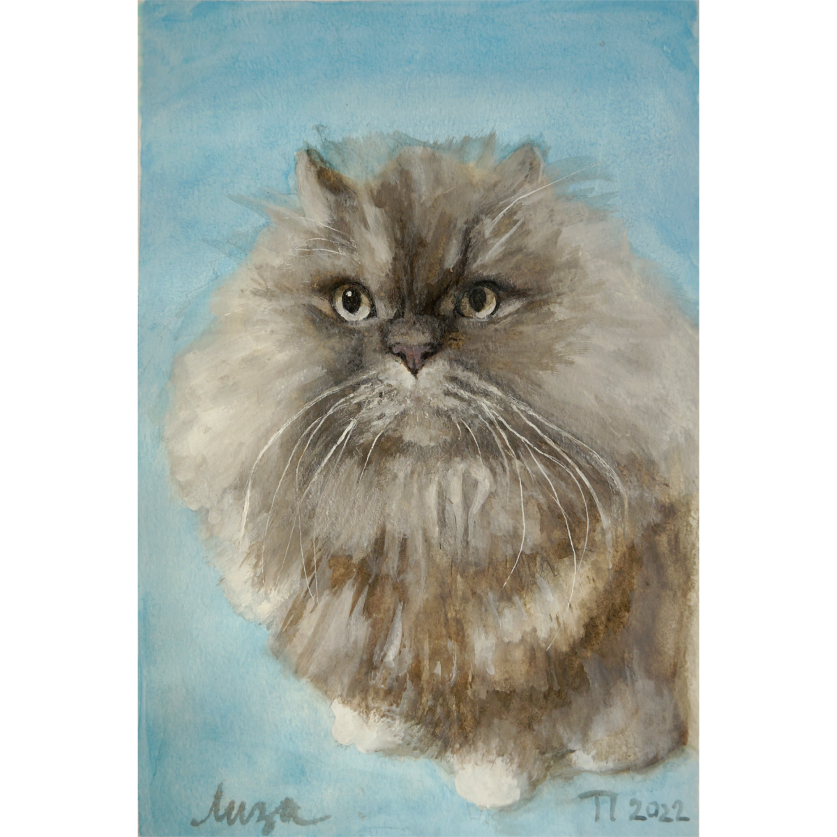 Портрет "Лизы". Акварель, бумага. Картина находится в частной коллекции, можно заказать повтор.