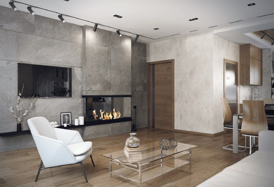 Камин как центральная доминанта в интерьере гостиной