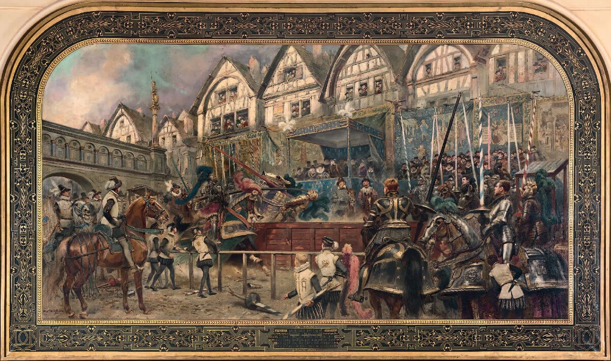 Эдуард Детай. Смерть Генриха II на турнире. 1906 г.