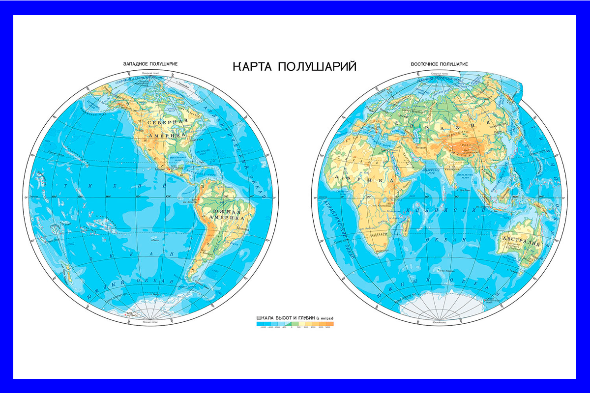 Карта полушарий 2 класс окружающий мир. Физическая карта полушарий. Карта двух полушарий. Гренландия на карте полушарий.