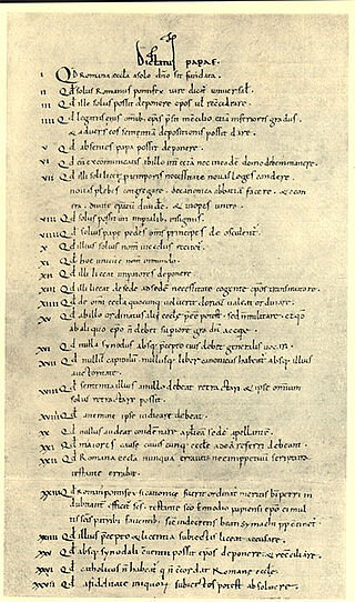 Диктат Папы Григория VII, 11 век