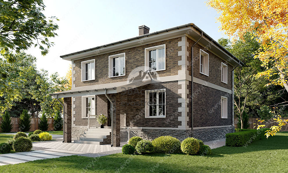 Проект двухэтажного дома 180 м2 - SRK-8