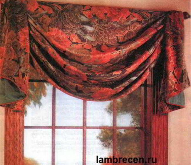 как сшить ламбрекен из цельного куска ткани