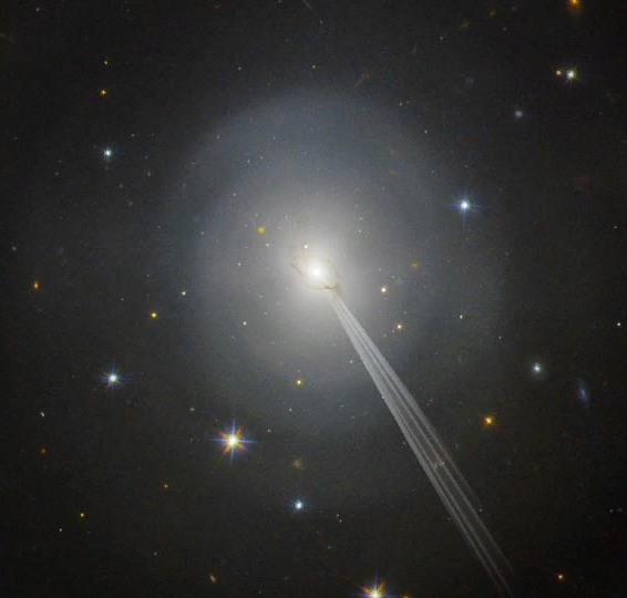 Изображение художником струи, исходящей из NGC 4993.