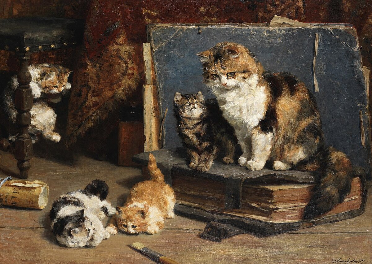 Charles van den Eycken. Budding artists. 1907. Bonhams