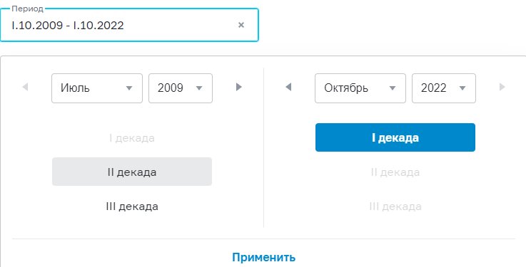 Возможный максимальный интервал, за который возможно запросить данные по максимальным процентным ставкам по вкладам.