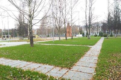    Благоустройство парка Победы в Волоколамске © Пресс-служба Министерства благоустройства Московской области