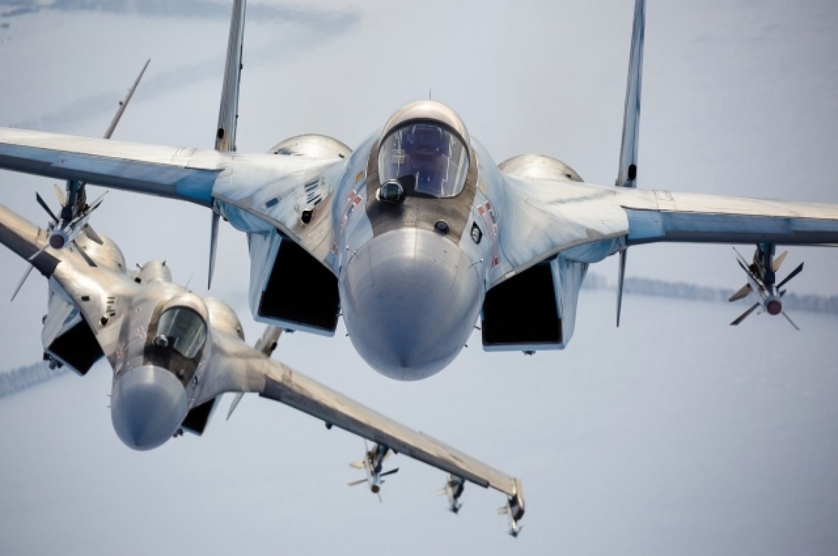   Российские истребители Су-30 и Су-35 уничтожили украинский самолёт
