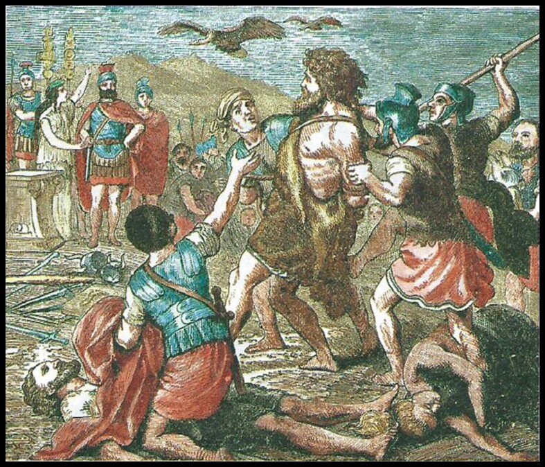 Вождя тевтонов Тевтобода римляне взяли в плен и задушили на Форуме 