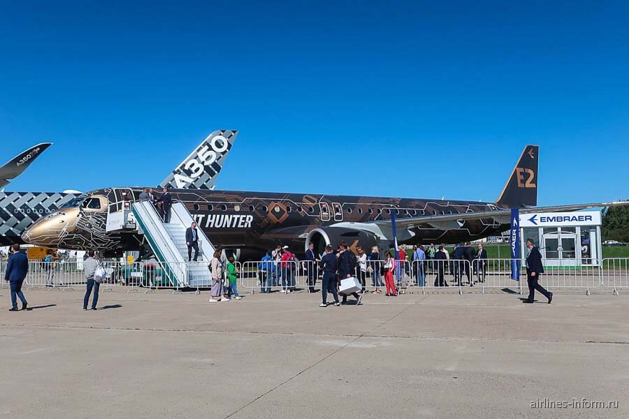 Embraer E195-E2 на МАКС 2019. Источник: Airlines Inform. Автор фото: Алексей Марчуков