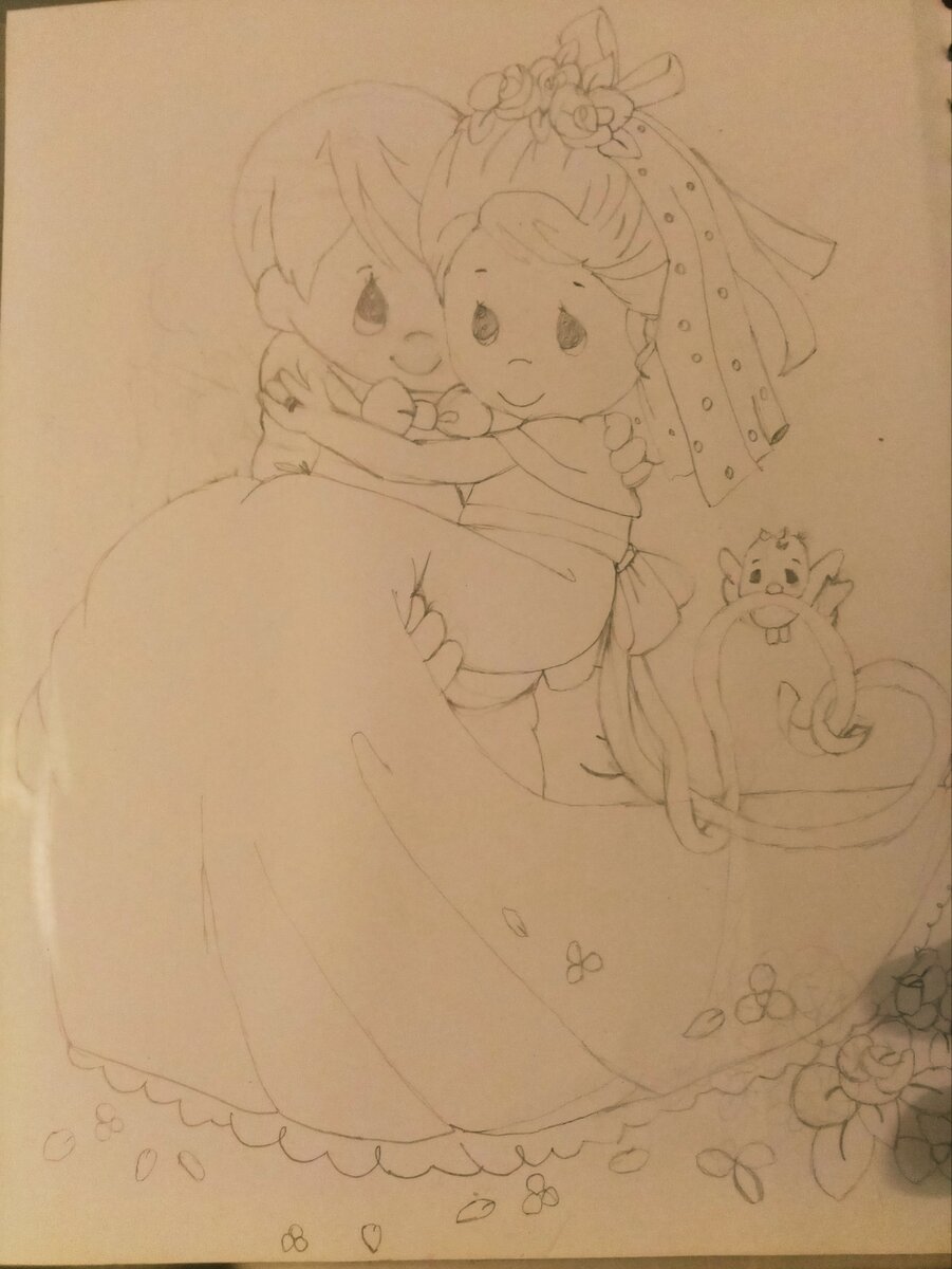 Рисунок, из свадебного фотоальбома с данным стихом.