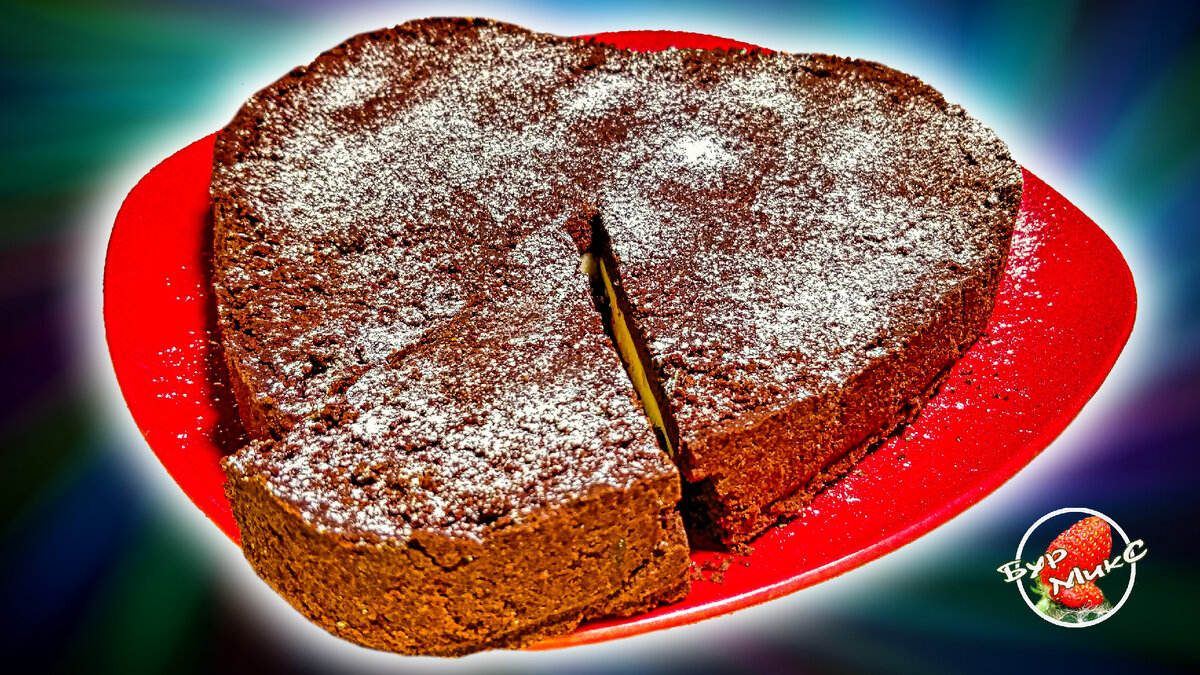 Шоколадный пирог с творожной начинкой