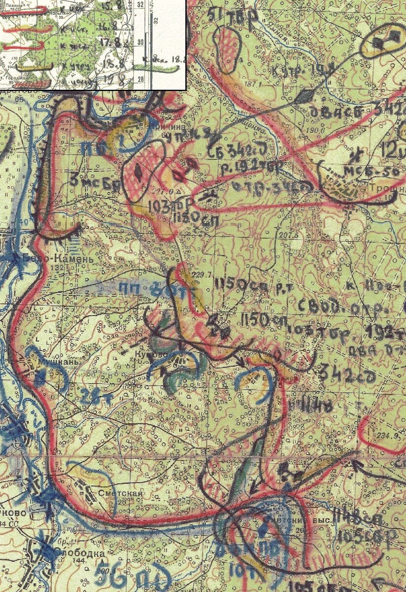 Боевые действия на правом фланге 61-й армии 15-19 августа 1942 г.