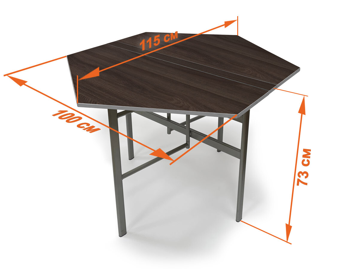 Размеры складного стола «Эрли»