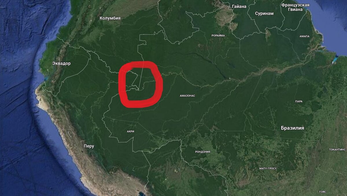 "Трапеция Летисии" на карте Южной Америки