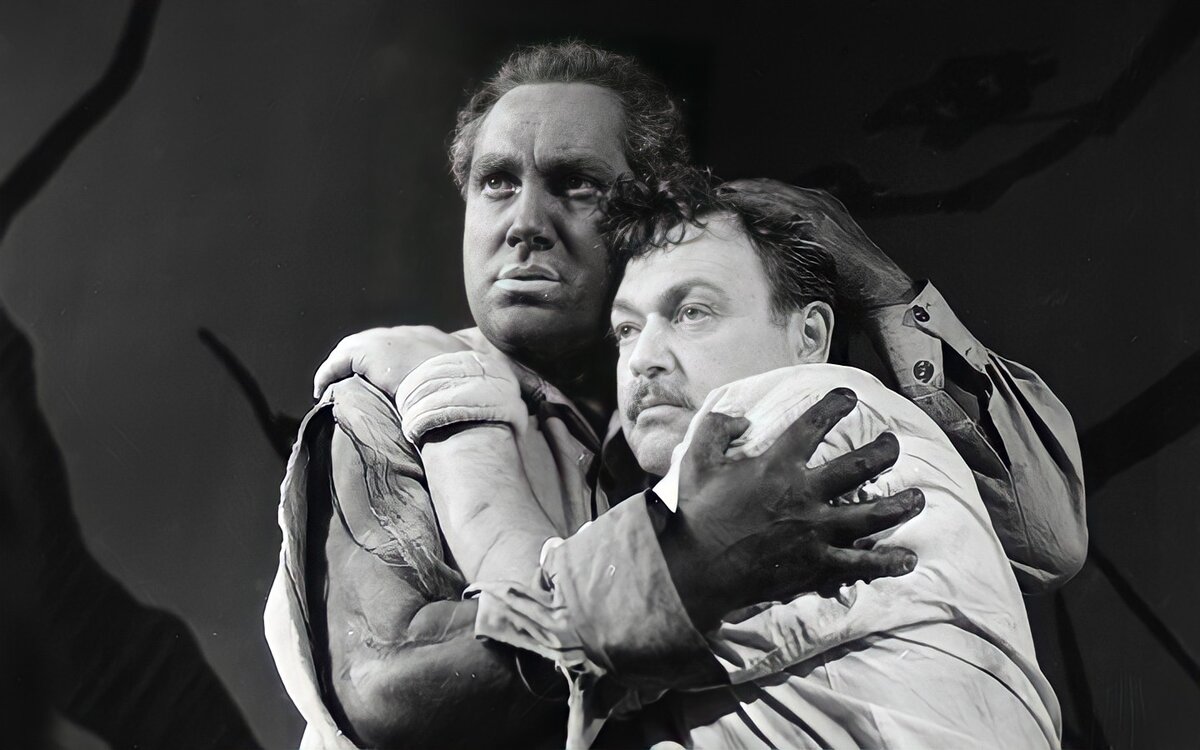 Павел Луспекаев и Ефим Капелян в спектакле "Не склонившие головы"