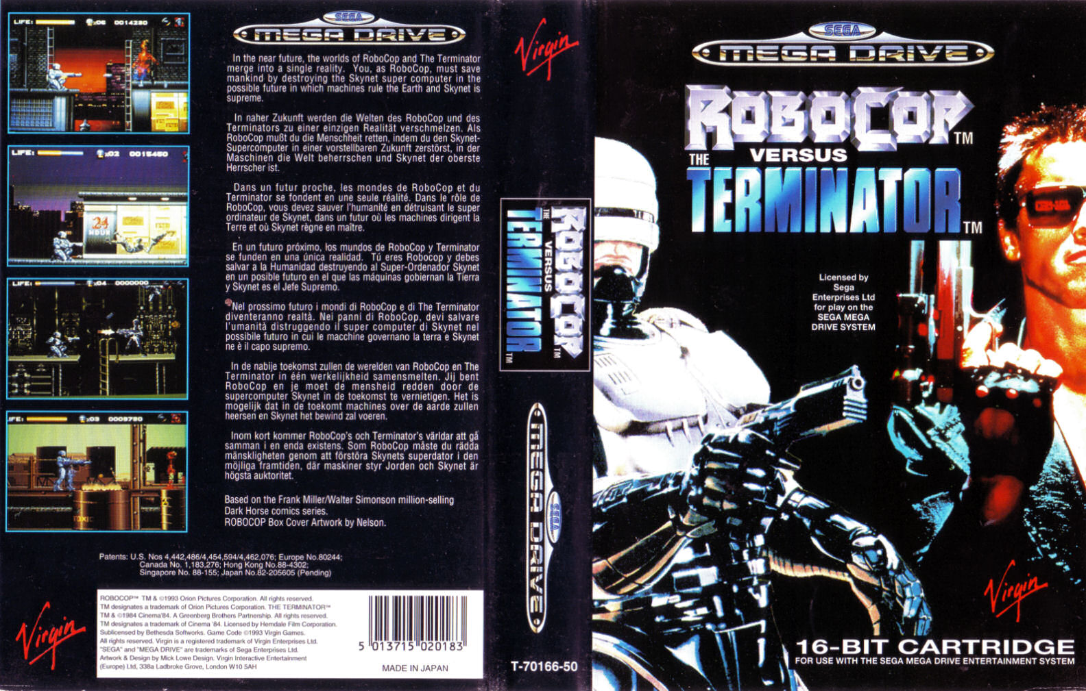 Sega Mega Drive 2 (Smd) 16-bit Robocop Versus The Terminator Полное  Прохождение