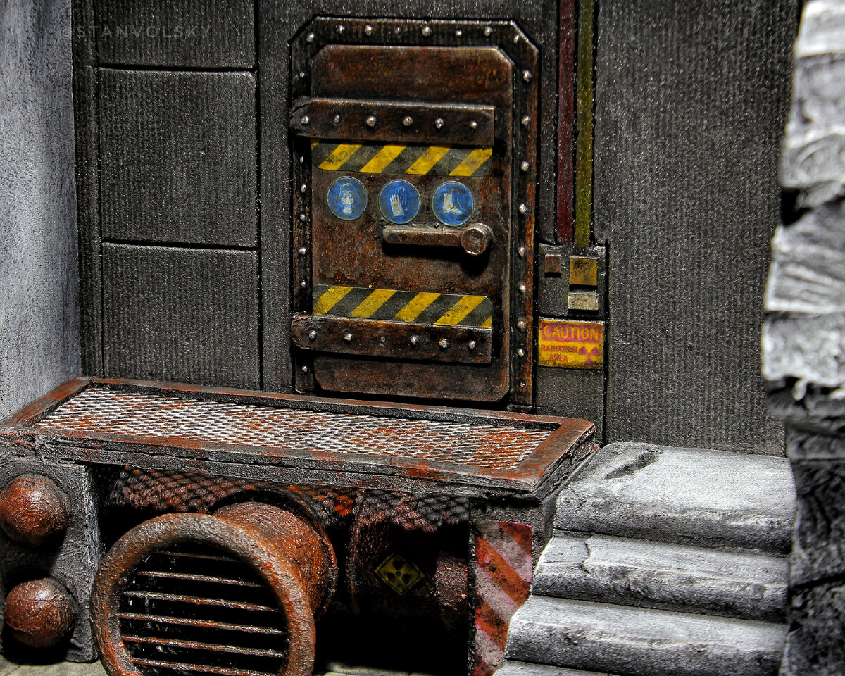 Диорама зомби апокалипсис с бункером.