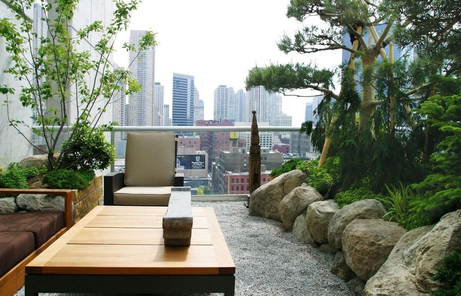 Балкон-терраса в японском стиле