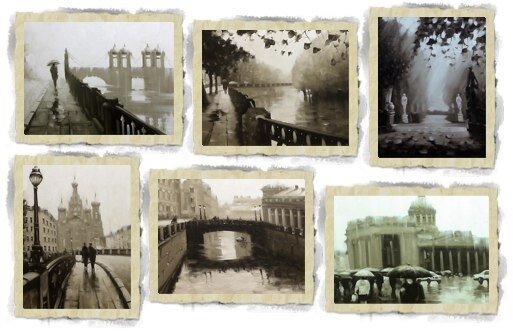 Петербург в технке Гризайль 