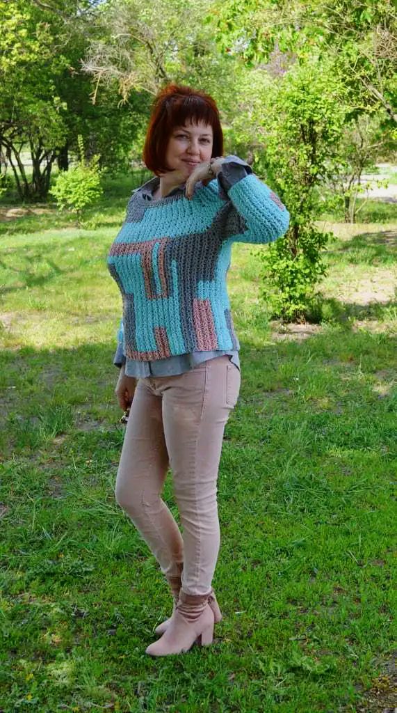 Жаккард и интарсия крючком6