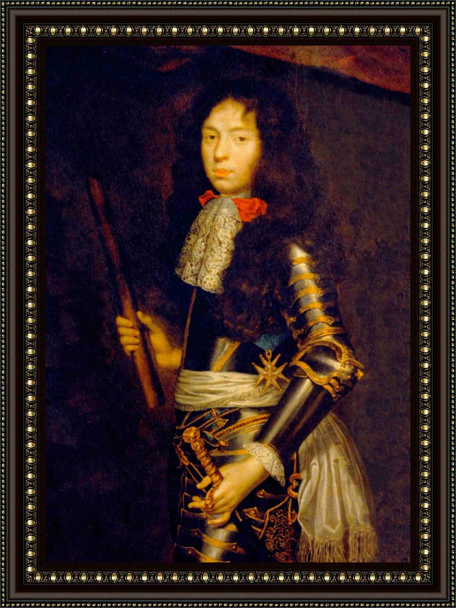 Портрет Анри Жюля, принца Конде (1643-1709), сына Людовика, Великого Конде (фрагмент). Мастерская Клода Лефевра. Версальский Дворец. Париж. Франция.