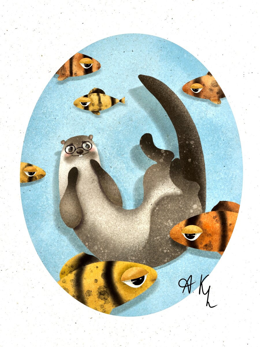 Представьте только как были бы счастливы наши речные выдрочки встретить таких ярких обитателей океана 