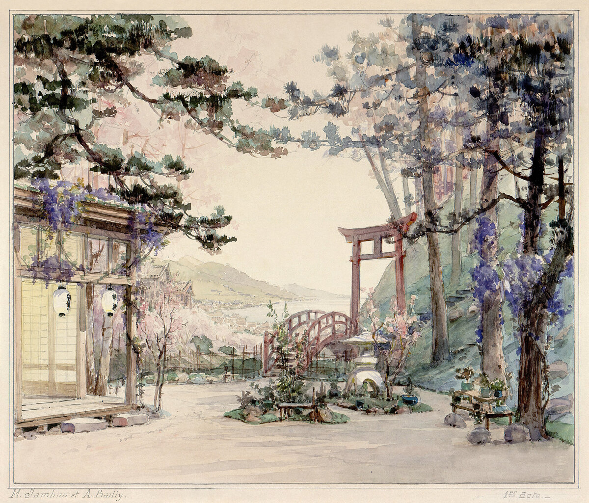 Декорация для 1 акта «Мадам Баттерфляй», Нагасаки. 1906. (Авторство: Archivio Storico Ricordi, CC BY-SA 4.0, commons.wikimedia)