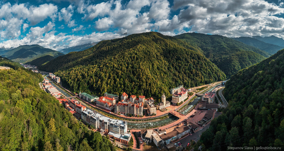 Панорама роза Хутор зимой