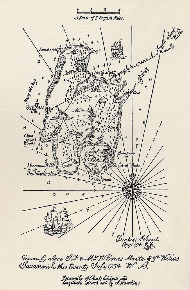 Остров сокровищ роберт льюис стивенсон карта