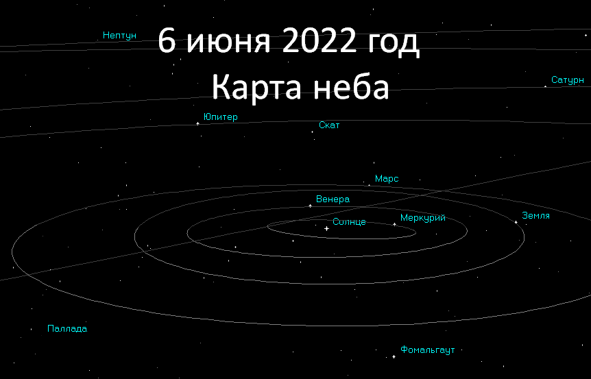 Карта неба на 6 июня