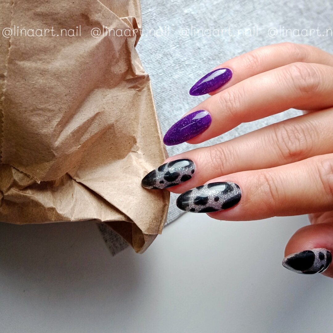 Дизайн ногтей с пятнышками 