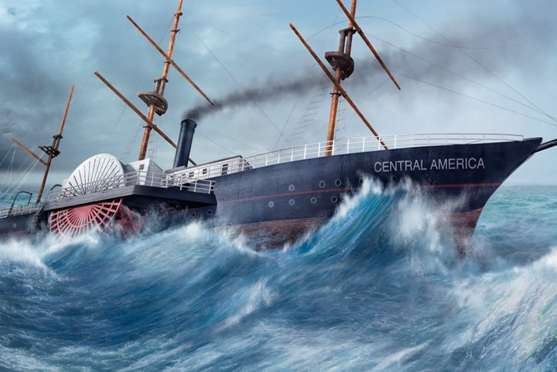Судно, о котором пойдёт речь, называлось "Центральная Америка". Оно затонуло 12 сентября 1857 года, где-то по пути из панамского порта Колон в Нью-Йорк.-2