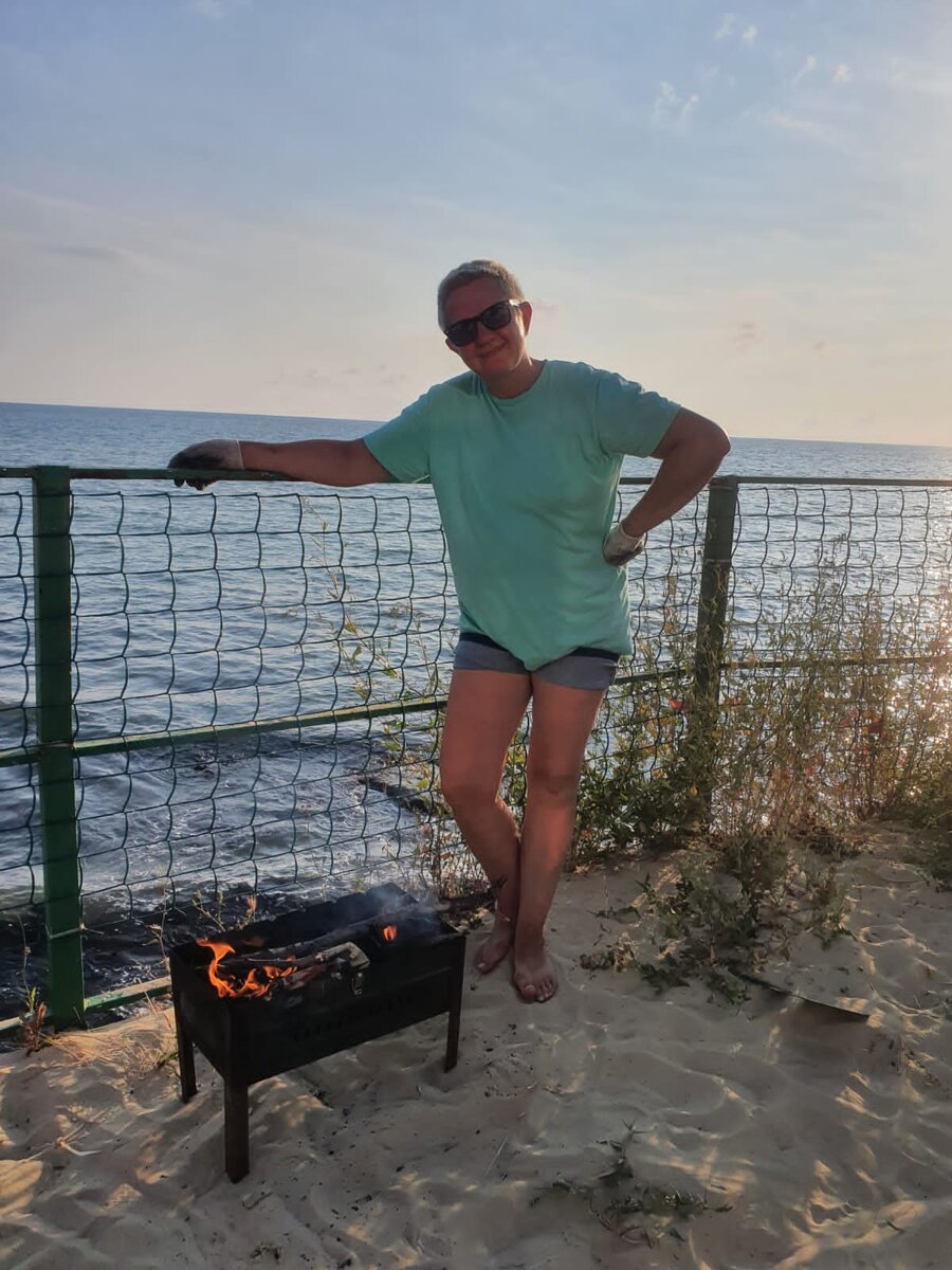 Мангал брали с собой, удобный раскладной в сумке 