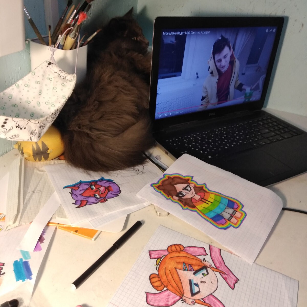 В прошлом году у Яны был проект по рисованию