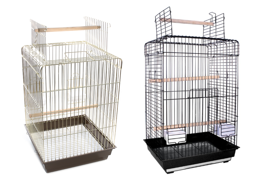 На фото функциональные металлические клетки TRIOL с открывающейся крышей и выдвижным поддоном: арт. 50611006 (размер 475х475х860 мм) и арт. 50691036 (размер 520х410х780 мм).