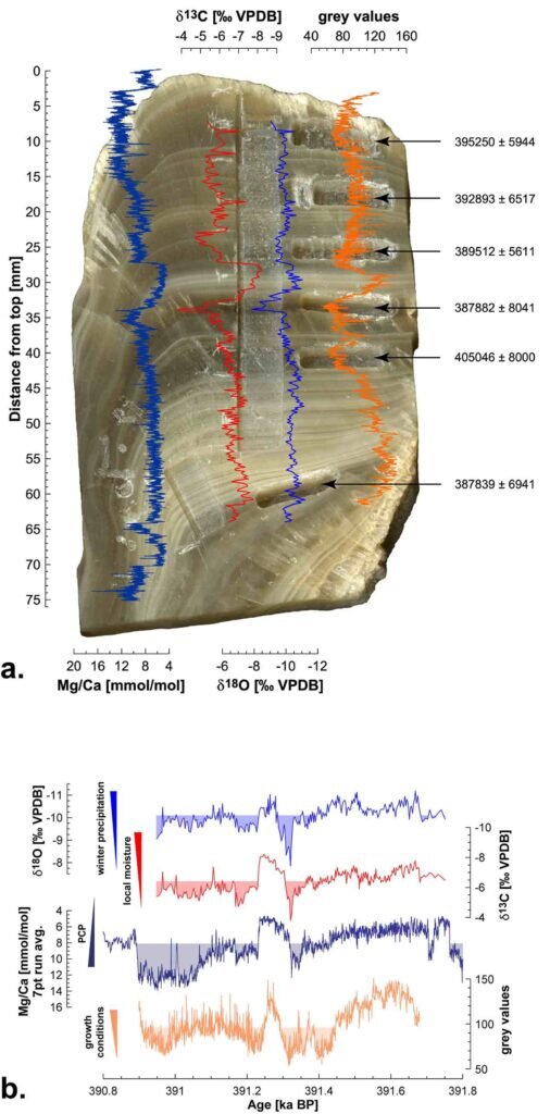    По сталагмитам можно понять, как менялась влажность на протяжении одного сезона или нескольких тысячелетий / ©Emma M. Finestone et al.