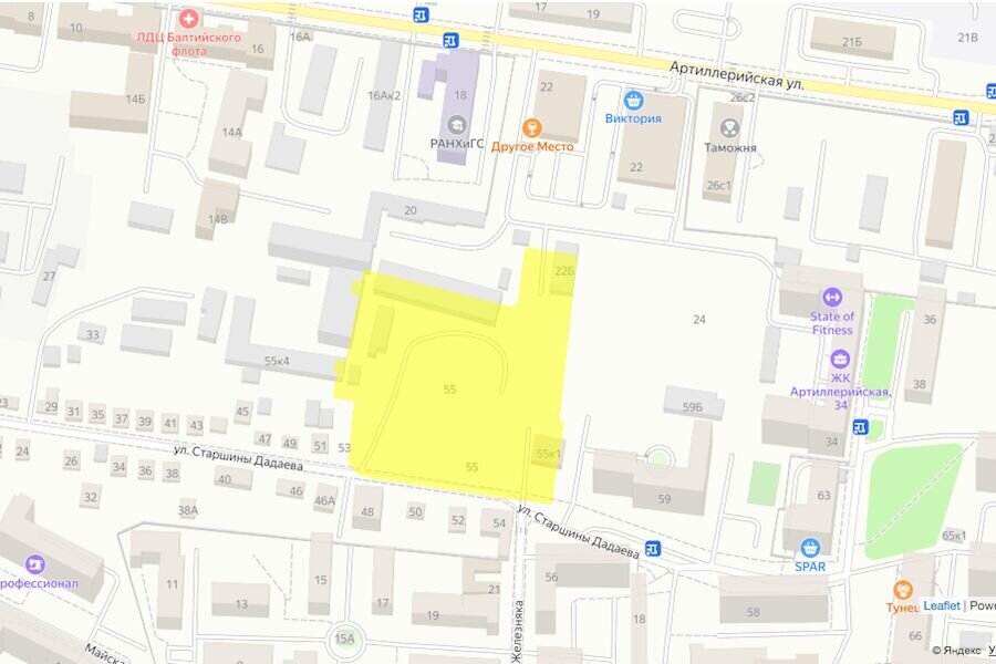 Скриншот публичной кадастровой карты