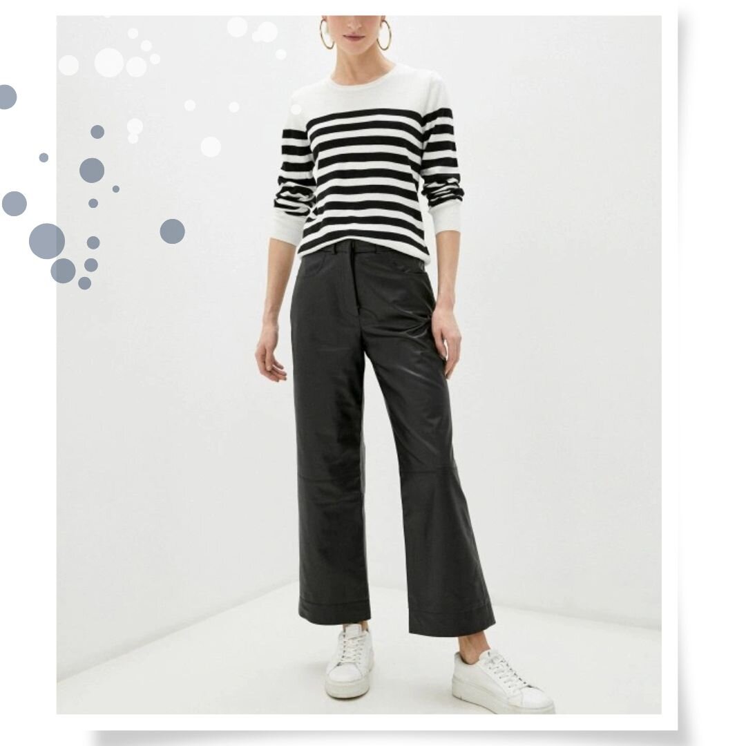 Зимний тренд 2022: Элегантные кожаные брюки, такие как эти от s.Oliver, демонстрируют чувство стиля