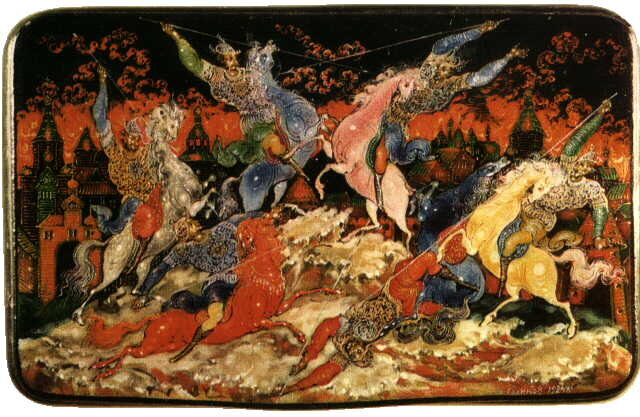 Ivan Ivanovich Golikov. ГМПИ, Портсигар: сюжет-Куликовская битва, 1924 год