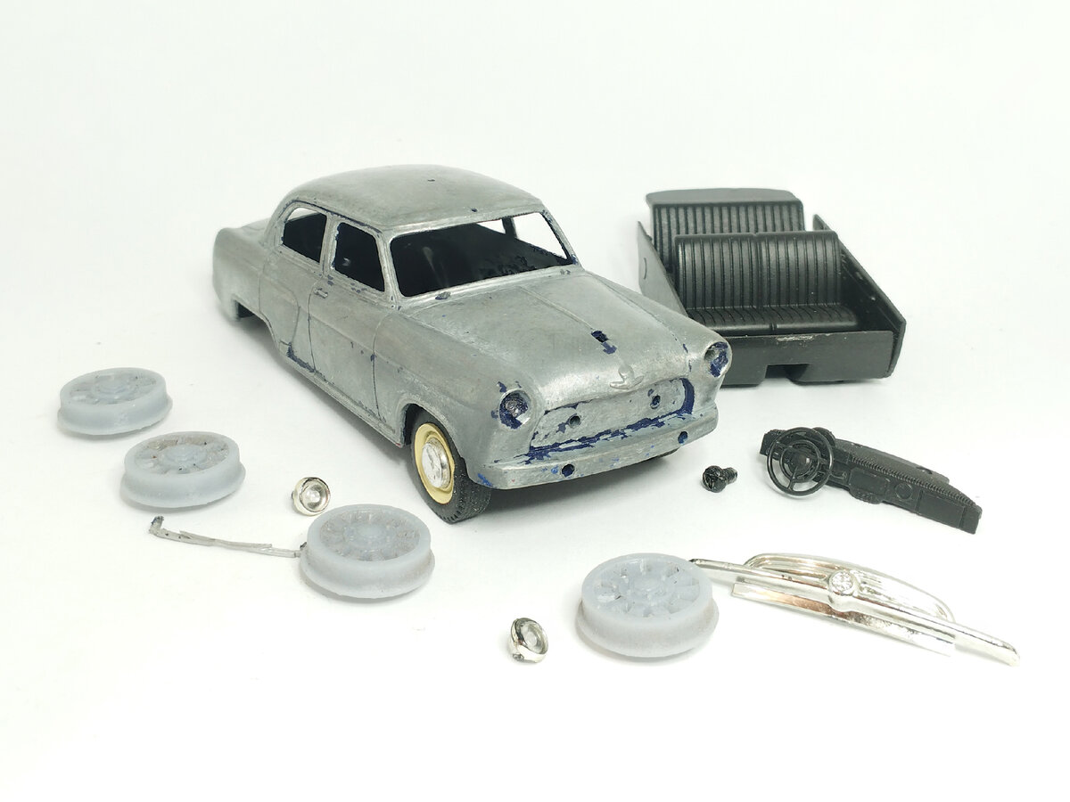 Рис. 1. Детали для создания модели автодрезины на базе ГАЗ-21 "Волга"