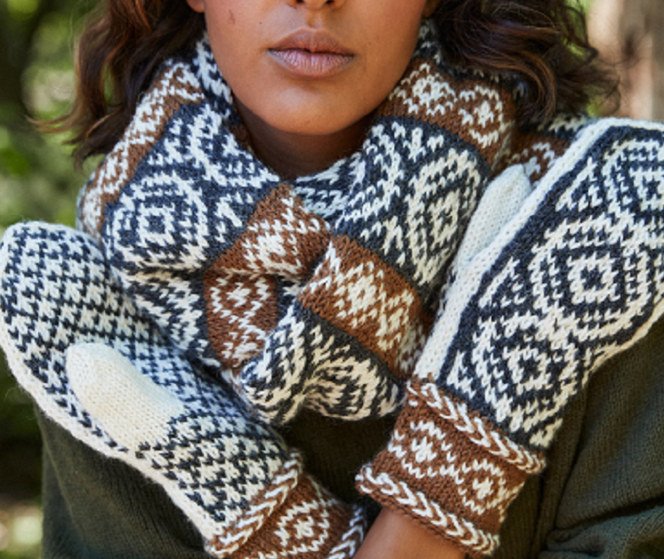 Варежки жаккардом.