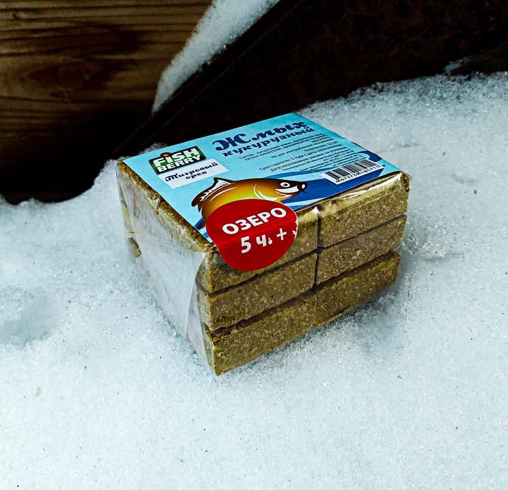 Жмых кукурузный Макуха FISHBERRY Тигровый орех 12шт Озеро 5 часа+