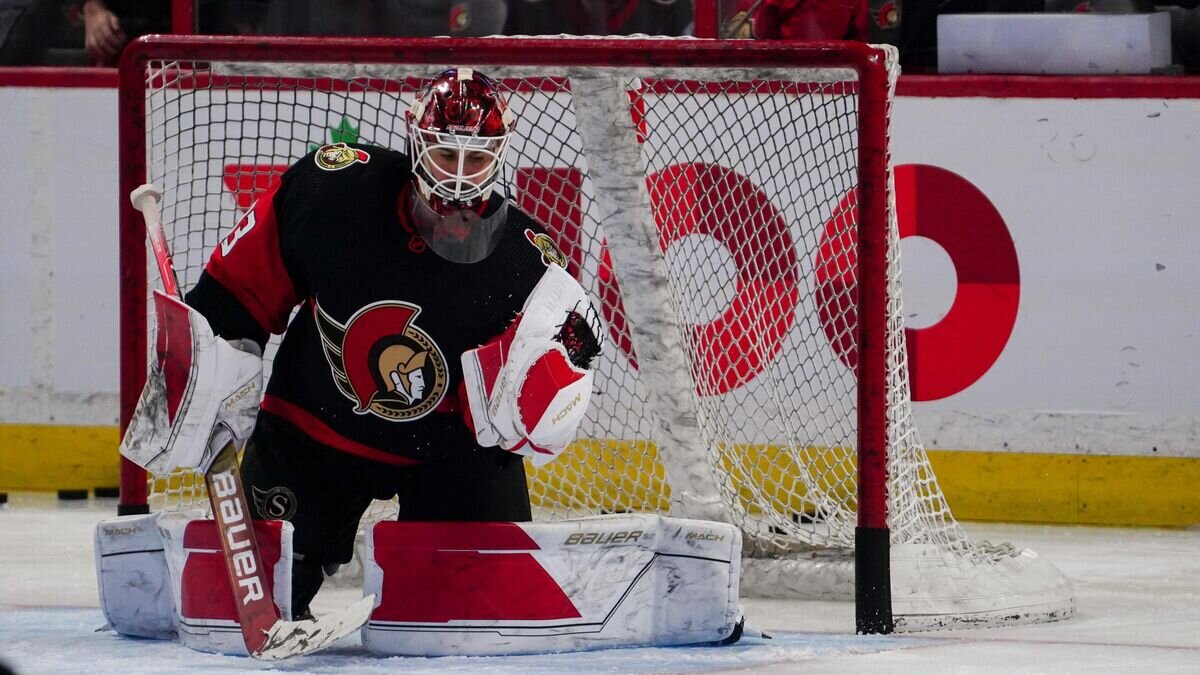    Вратарь "Оттавы Сенаторз" Кэм Тэлбот в матче НХЛ© пресс-служба клуба "Оттава Сенаторз"