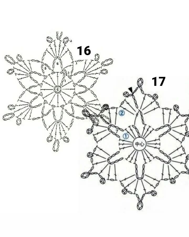 Схемы маленьких снежинок крючком