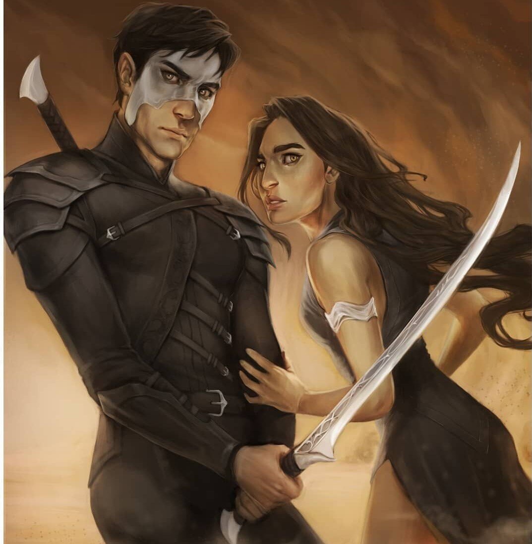 Элиас Витуриус и Лайя из книги "Уголек в пепле" (арт Gabriella Bujdoso, www.pinterest.com).