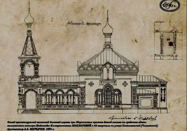  вход в здание, трапезная, основное пространство храма и алтарь расположены по одной оси
